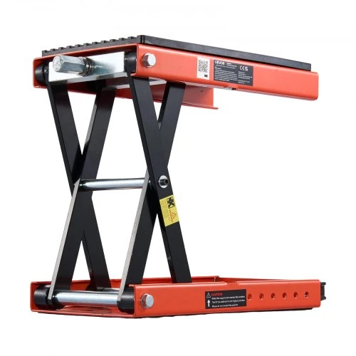 VEVOR Motociklo keltuvas, 680 kg žirklinis kėliklis su plačia platforma ir fiksavimo kaiščiu, 105–350 mm