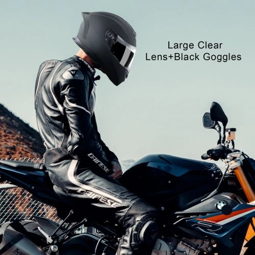 Koduva VEVOR motociklo šalmas, integralus, ABS, juodas, WLT-169