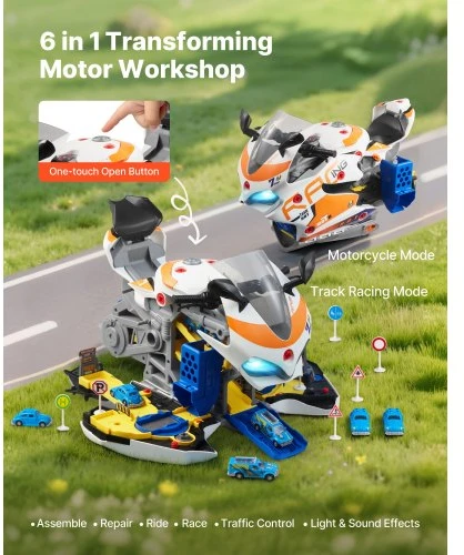 Koduva VEVOR motociklo variklio žaislas, 25 dalių, geltonas