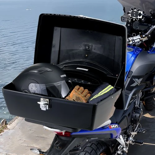 VEVOR Motociklo viršutinis dėklas, 48 l, juodas, PP, su atspindinčia plokšte