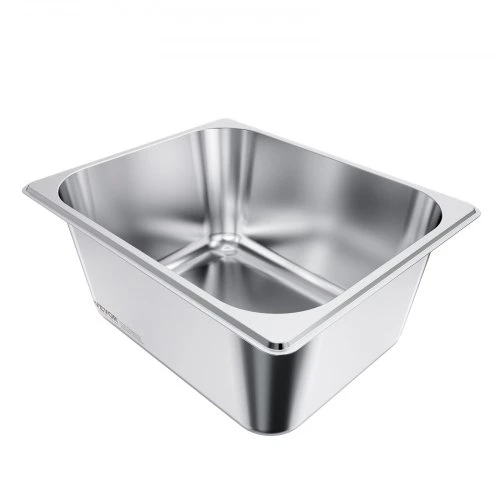 Koduva VEVOR nerūdijančio plieno garų keptuvės su dangčiais, 1/2 dydžio, 148 mm gylio, 9 l, 2 vnt.