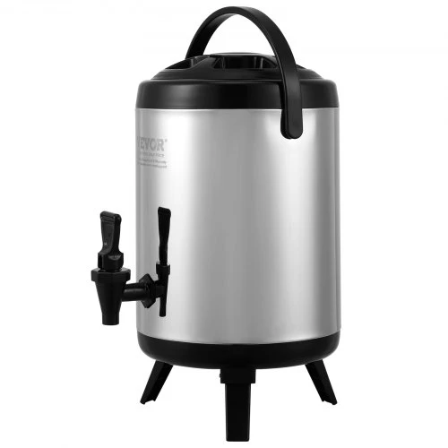 VEVOR Nerūdijančio plieno izoliuotas gėrimų dozatorius, 6 l, su čiaupu