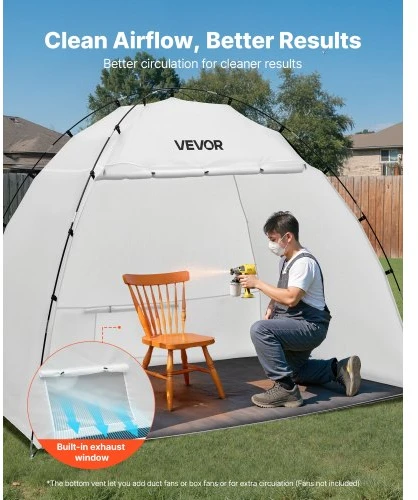 Koduva VEVOR nešiojama dažymo palapinė su grindimis ir tinkleliu, 2330 x 1720 x 1900 mm