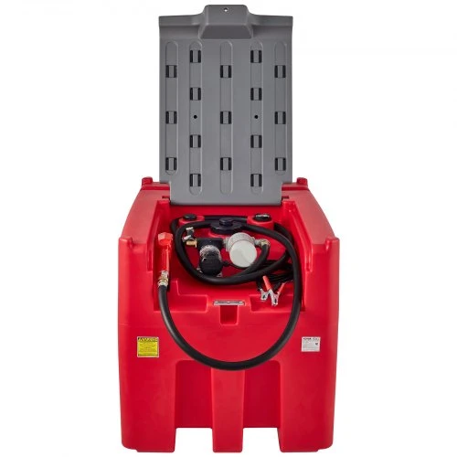 VEVOR Nešiojama dyzelino talpa, 439,1 l, 12 V siurblys, raudona
