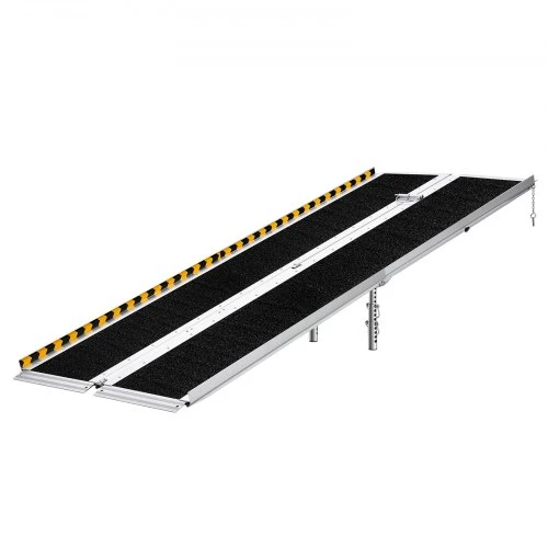 VEVOR Nešiojama neįgaliųjų vežimėlio rampa, 2135 mm, sulankstoma aliuminio, neslystanti, 800 lbs