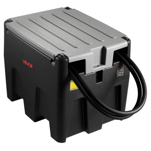 VEVOR Nešiojamas dyzelino bakas, 220 l, 10 GPM, 12 V elektrinis siurblys, 4 m žarna, juodas