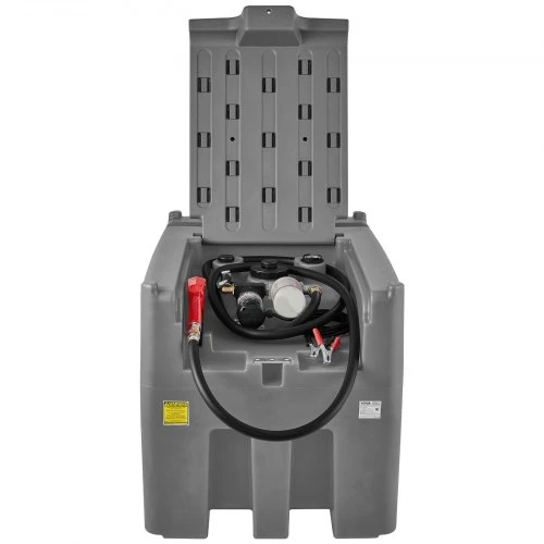 VEVOR Nešiojamas dyzelino bakas, 439,1 l, 12 V elektrinis siurblys, pilkas