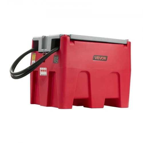 VEVOR Nešiojamas dyzelino ir benzino bakas, 220 l, 10 GPM, 12 V elektrinis siurblys, raudonas