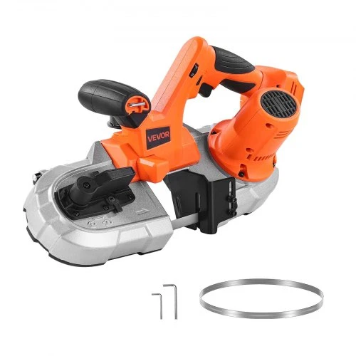 VEVOR Nešiojamas juostinis pjūklas BW2110, 65 x 65 mm pjovimo gylis, 360 W, 20 V