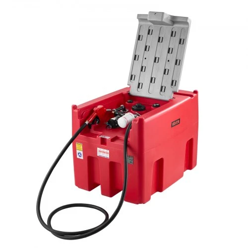 VEVOR Nešiojamas kuro perpylimo bakas 440 l, 12 V, 38 l/min, su siurbliu, 4 m žarna