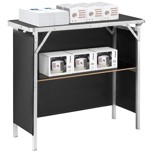 VEVOR Nešiojamas parodų podiumo stalas, 97,5 × 38,5 × 87 cm, juodas, sulankstomas