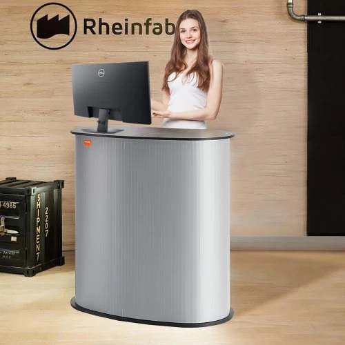 VEVOR Nešiojamas parodų podiumo stalas, 90 × 49 × 94 cm, sulankstomas prekybos ir reklaminis stalelis su krepšiu