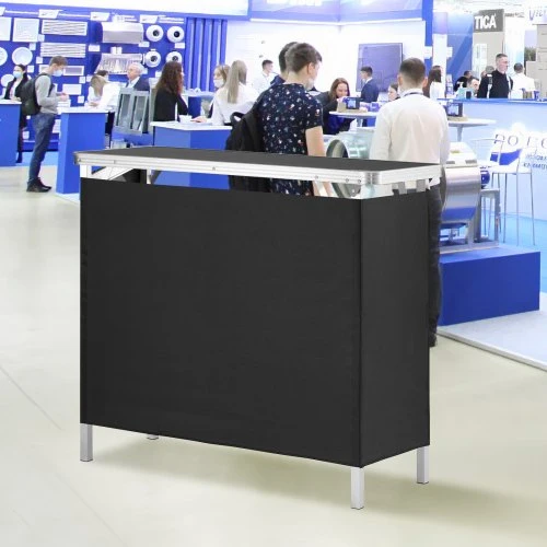 VEVOR Nešiojamas parodų podiumo stalas, 97,5 × 38,5 × 87 cm, juodas, sulankstomas