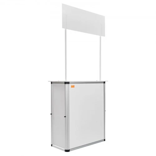 VEVOR Nešiojamas parodų podiumo stalas, 78,5 × 38 × 181,5 cm, baltas, sulankstomas