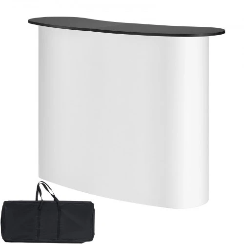 VEVOR Nešiojamas parodų stalas-pultas, 130 × 46,5 × 95 cm, sulankstomas su laikymo lentyna ir nešiojamu krepšiu