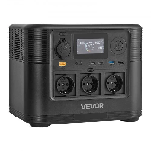 VEVOR Nešiojamoji elektros jėgainė, 1200 W, 806 Wh, LiFePO4, 9 išvestys, M9