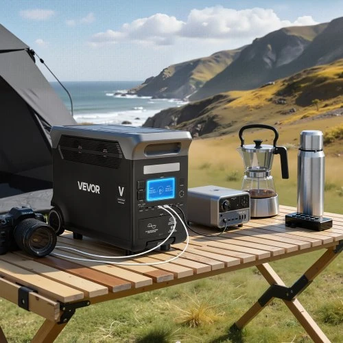 VEVOR Nešiojamoji elektros stotis, 3000 W, 3072 Wh LiFePO₄, 13 išėjimų