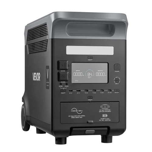 VEVOR Nešiojamoji elektros stotis, 3000 W, 3072 Wh LiFePO₄, 13 išėjimų