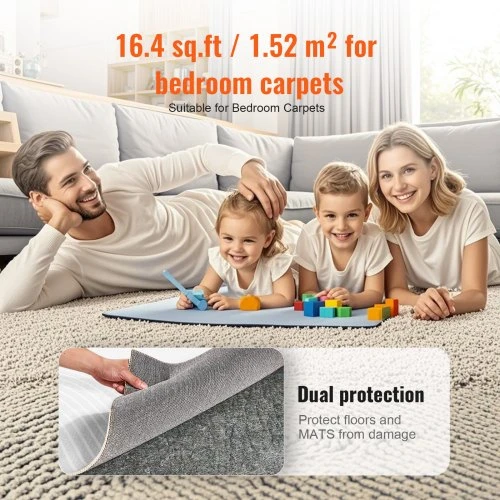 Koduva VEVOR neslystantis kilimo paklotas 8 x 10 pėdų, 1/4 col. storio, dvipusis, pilkas