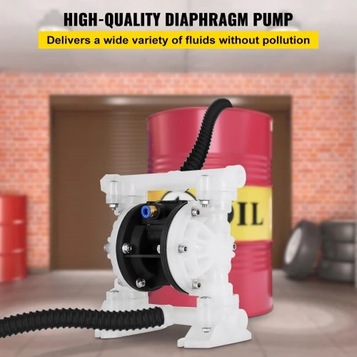 VEVOR Oro dvigubos membranos siurblys QBY4-15, 7 GPM, 100 PSI, polipropilenas, 1,3 cm įleidimo ir išleidimo angos