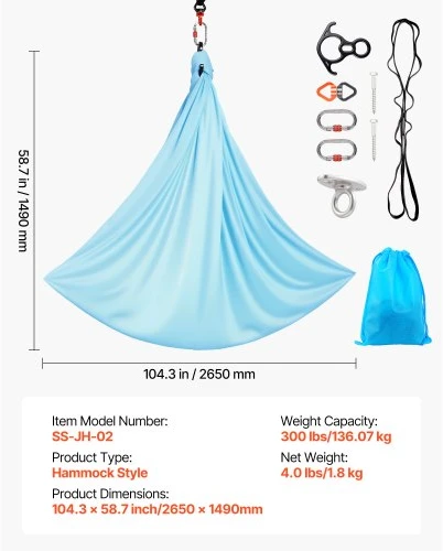 VEVOR Oro joga hamakas, iki 136,07 kg, nailono audinys, SS-JH-02