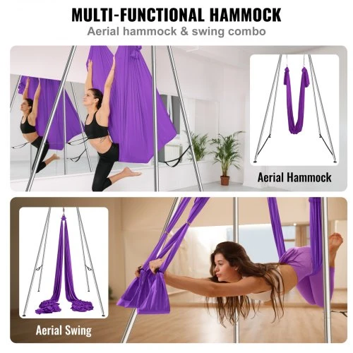 VEVOR Oro jogos rėmas ir jogos hamakas, 9,67 ft, violetinis
