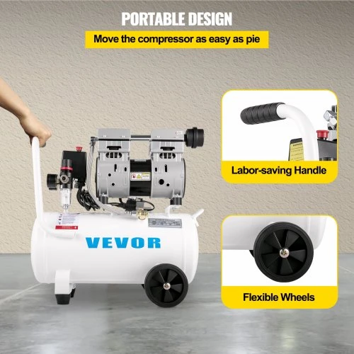 Koduva VEVOR oro kompresorius 25 l, 750 W, 1 HP, 115 PSI, 55 x 27 x 58,5 cm