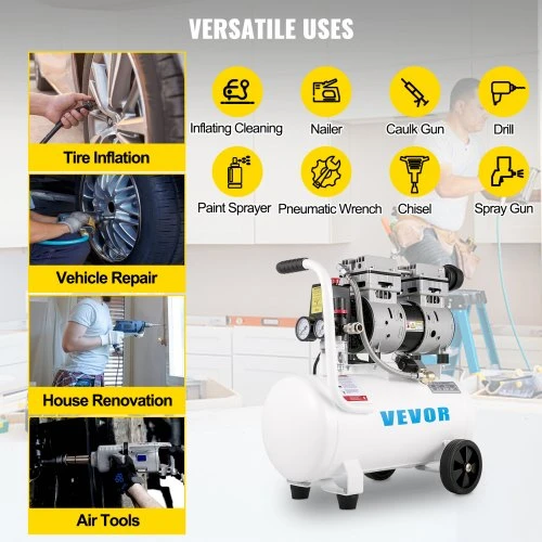 Koduva VEVOR oro kompresorius 25 l, 750 W, 1 HP, 115 PSI, 55 x 27 x 58,5 cm