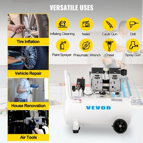 Koduva VEVOR oro kompresorius 50 l, 750 W, baltas