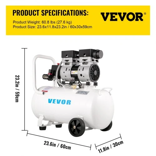 Koduva VEVOR oro kompresorius 50 l, 750 W, baltas