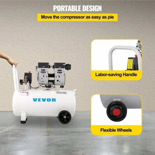 Koduva VEVOR oro kompresorius 50 l, 750 W, baltas