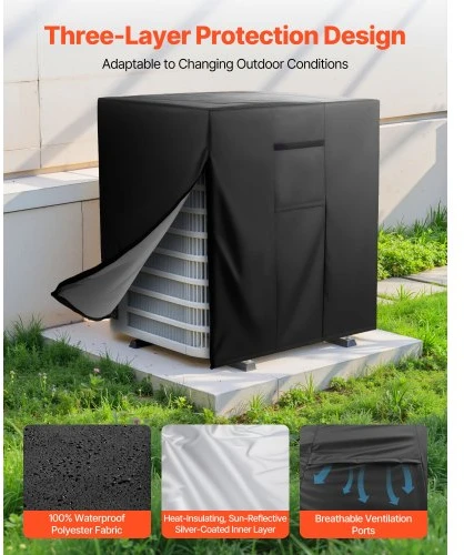 VEVOR Oro kondicionieriaus uždangalas, 863 x 812 x 762 mm, juodas
