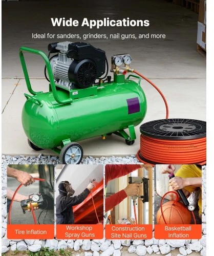 VEVOR Oro žarna, 9,53 mm x 76,2 m hibridinė kompresoriaus žarna, 300 PSI, be jungčių