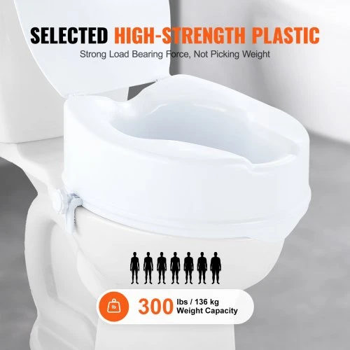 VEVOR Pakeltas klozeto sėdynės paaukštinimas, 150 mm, 136 kg, universalus