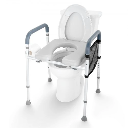 VEVOR Pakeltas tualeto sėdynės priedas, 7 padėčių aukščio reguliavimas 490–640 mm, 158,7kg, aliuminio rėmas