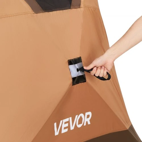 VEVOR Palapinė 6 asmenims, išskleidžiama, khaki, su lietaus tentu ir dideliais tinkliniais langais