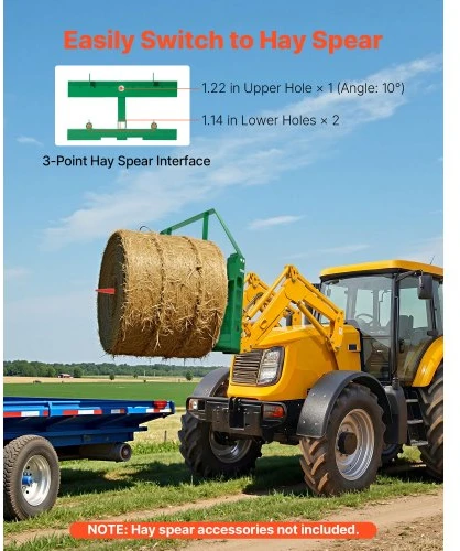 Koduva VEVOR palečių šakės traktoriui, 1814 kg, 1065 mm, 50,8 mm laikiklis