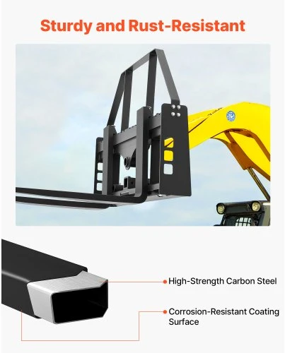 Koduva VEVOR palečių šakių rėmas „Skid Steer“, 1814 kg, 115 cm, 50,8 mm mova