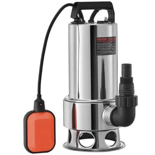 VEVOR Panardinamasis purvo vandens siurblys, 1300 W, 20000 l/h, 10 m laidas, automatinis plūdinis jungiklis