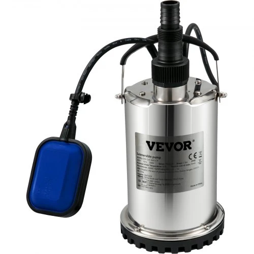 VEVOR Panardinamasis vandens siurblys, 550 W, 9500 l/val., 10 m laidas, nerūdijantis plienas