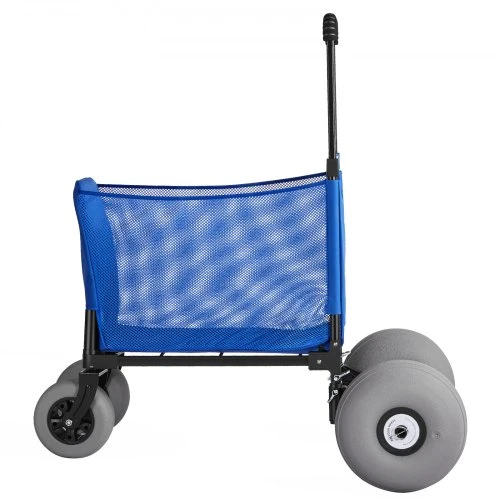 Koduva VEVOR paplūdimio vežimėlis, 75 kg keliamoji galia, juodas, mėlynas, 845-1140 mm