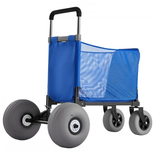 Koduva VEVOR paplūdimio vežimėlis, 75 kg keliamoji galia, juodas, mėlynas, 845-1140 mm