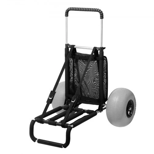 Koduva VEVOR paplūdimio vežimėlis su dideliais ratais, 75,9 x 39,1 cm krovinių platforma, 68,6–113,5 cm reguliuojamas aukštis, 75 kg