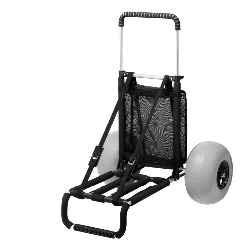 Koduva VEVOR paplūdimio vežimėlis su dideliais ratais, 75,9 x 39,1 cm krovinių platforma, 68,6–113,5 cm reguliuojamas aukštis, 75 kg