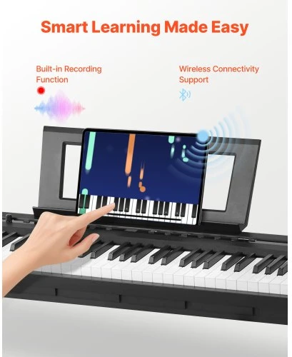 VEVOR Pasvertas skaitmeninis pianinas, 88 klavišų, juodas