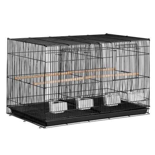 VEVOR Paukščių narvas, 18 in, mažiems papūgėliams, su pertvara, juodas