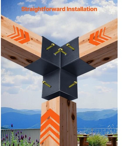 VEVOR Pavėsinės laikiklių rinkinys, 4x4 col. smailaus stogo, 92 x 92 mm tašams, 14 vnt.