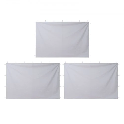 VEVOR Pavėsinės šoninės sienelės 3 x 3 m išskleidžiamai pavėsinei, 3 vnt., baltos, 300 x 200 cm