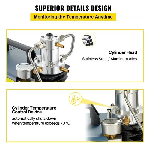 Koduva VEVOR PCP oro kompresorius, 1800 W, 220 V, 4500 PSI/300 BAR/30 MPa