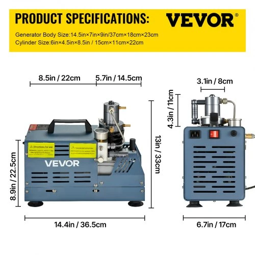 Koduva VEVOR PCP oro kompresorius, 1800 W, 220 V, 30 MPa